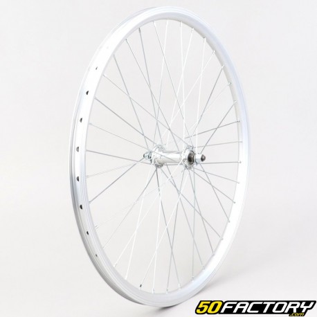 Ruota anteriore bicicletta da 26&quot; (19-559), alluminio grigio (bloccaggio con dadi)