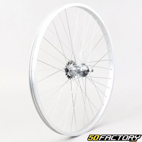 Bicicletta con ruota posterioresteel alluminio grigio