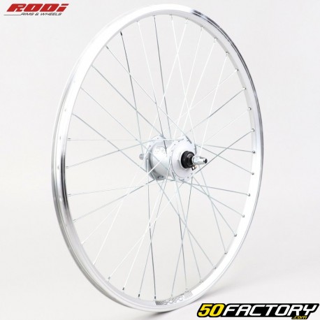 26&quot; bicycle front wheel (19-559) with integrated 6V dynamo Rodi Skorpion aluminum gray