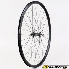 Ruota anteriore bicicletta da 28" (19-622) in alluminio nera (bloccaggio con dadi)