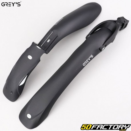 Front and rear mudguards for 24&quot; to 29&quot; Grey&#39;s Beaver Speed ​​Strap bike, black