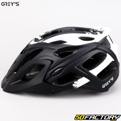 Casco ciclista Grey&#39;s negro y blanco mate