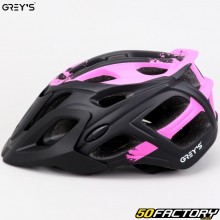 Capacete de bicicleta Grey&#039;s preto e rosa fosco