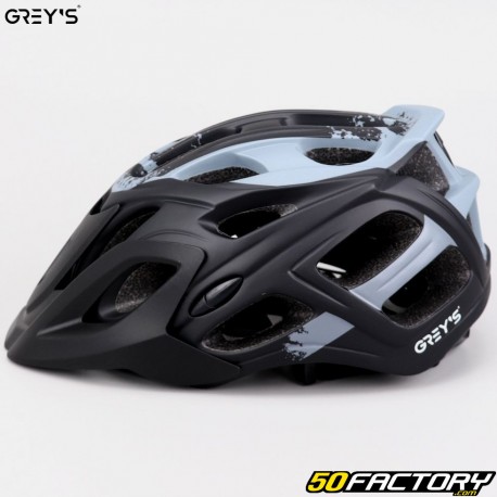 Casco de bicicleta Grey&#39;s negro y gris mate