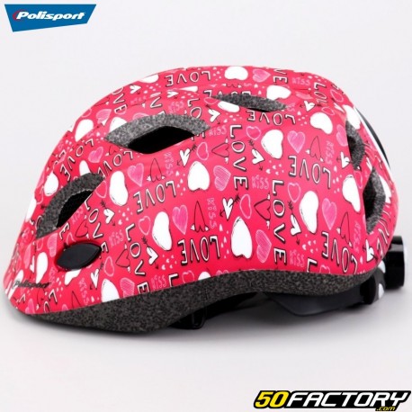 Children&#39;s bicycle helmet with integrated rear lighting Polisport Love pink