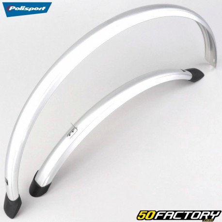 Front and rear mudguards for 28&quot; bike Polisport Towny chrome 51 mm