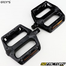 Grey&#39;s aluminum flat pedals for bicycles black 110x100 mm