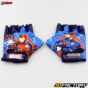 Guantes cortos de ciclismo y scooter para niños Avengers azules y rojos