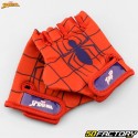 Guantes cortos de ciclismo y scooter Spider-Man azules y rojos para niños