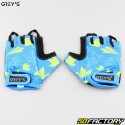 Grey&#39;s blue and yellow short cycling and scooter gloves for children