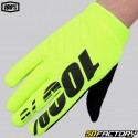 Luvas cross inverno 100% Brisker Evo amarelo neon