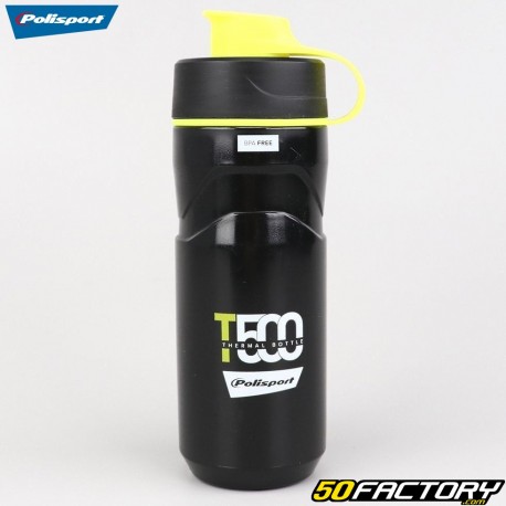 Garrafa isolada Polisport T500 preto e amarelo 500ml