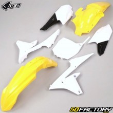 Kit plastiques Yamaha YZF 250 (2014 - 2018), 450 (2014 - 2017) UFO jaune et blanc