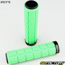 Green embossed Lock-On Grey's bike grips