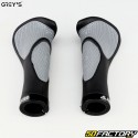 Black and gray Lock-On Grey's ergonomic bike handles