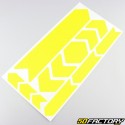 Pegatinas de protección de cuadro de bicicleta en amarillo neón (juego de 10)