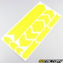 Stickers de protection de cadre vélo jaunes fluo (lot de 12)