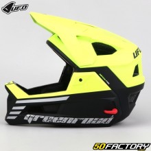 Casco integrale con mentoniera removibile per mountain bike UFO Defcon-Two nero e giallo fluo