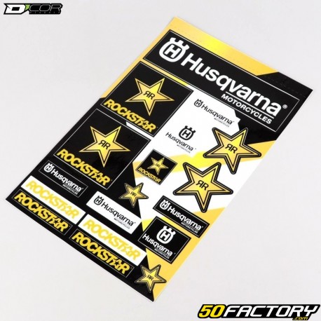 Adesivi Rockstar Husqvarna Racing MX 30.5x46 cm D&#039;Cor (set)