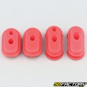 Cable grommets and cap for Xiaomi 25 scooter charging port red (set of 2)