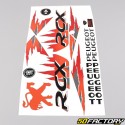 Kit déco Peugeot 103 RCX phase 2 noir et orange