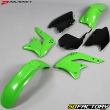 Kit de carenados Kawasaki KXF XNUMX (XNUMX - XNUMX) Polisport  verde y negro