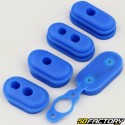 Cable grommets and cap for Xiaomi M365 Pro scooter charging port... blue (set of 2)