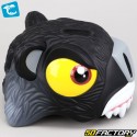 Casco da bicicletta per bambini con illuminazione posteriore integrata Crazy Safety Panthère 3D nero