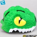 Casco da bicicletta per bambini con illuminazione posteriore integrata Crazy Safety Crocodile 3D verde