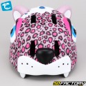 Capacete de bicicleta infantil com iluminação traseira integrada Crazy Safety Leopard 3D rosa