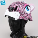 Casco de bicicleta infantil con iluminación trasera integrada Crazy Safety Leopard XNUMXD rosa