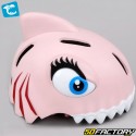 Casco da bicicletta per bambini con illuminazione posteriore integrata Crazy Safety Requin 3D rosa