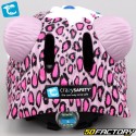 Capacete de bicicleta infantil com iluminação traseira integrada Crazy Safety Leopard 3D rosa