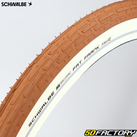 Fahrradreifen 26xNUMX (2.35-60) Schwalbe Fat Frank braun mit Leuchtrand 