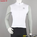 Santic Ether men&#39;s mid-season long-sleeved jersey white and green