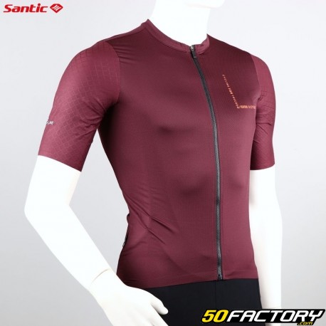 Maillot hombre Santic Siteng verano manga corta burdeos