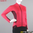 Santic Romi women&#39;s mid-season long-sleeved jersey in red and burgundy