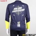 Santic children&#39;s mid-season long-sleeved jersey Thunderblue and yellow bolt