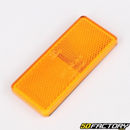 Reflector universal rectangular naranja 100x100 mm para pegar