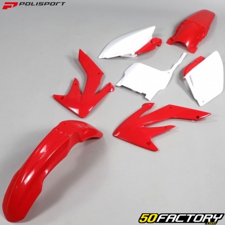 Kit de carenado Honda CRF XNUMX R (XNUMX - XNUMX) Polisport  rojo y blanco