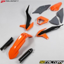 Kit de carenagem KTM EXC, EXC-F 150, 250, 300... (desde 2020) Polisport laranja e nardo cinza