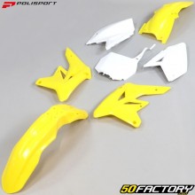 Kit de carenagens Suzuki  RM-ZXNUMX (XNUMX - XNUMX) Polisport  amarelo e branco