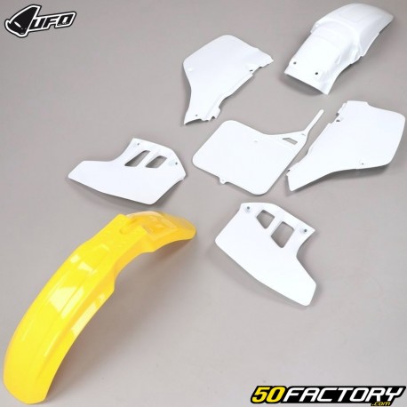 Kit de carenagem Suzuki RM 125 (1992) UFO branco e amarelo