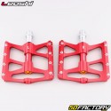 Aluminum flat pedals for bicycles Leoshi red