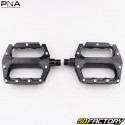 Black PNA flat aluminum pedals for bicycles 100x100 mm