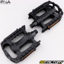 PNA black plastic flat pedals for bicycles 100x100 mm