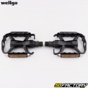 Wellgo flat aluminum pedals for bicycles black 92x75 mm