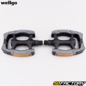 Wellgo schwarze rutschfeste Kunststoff-Flachpedale für Fahrräder 100x100 mm