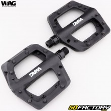 Pedales planos de plástico para bicicleta Wag Bike negros 96x107 mm