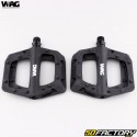 Flat plastic pedals for Wag Bike bicycles black 100x100 mm